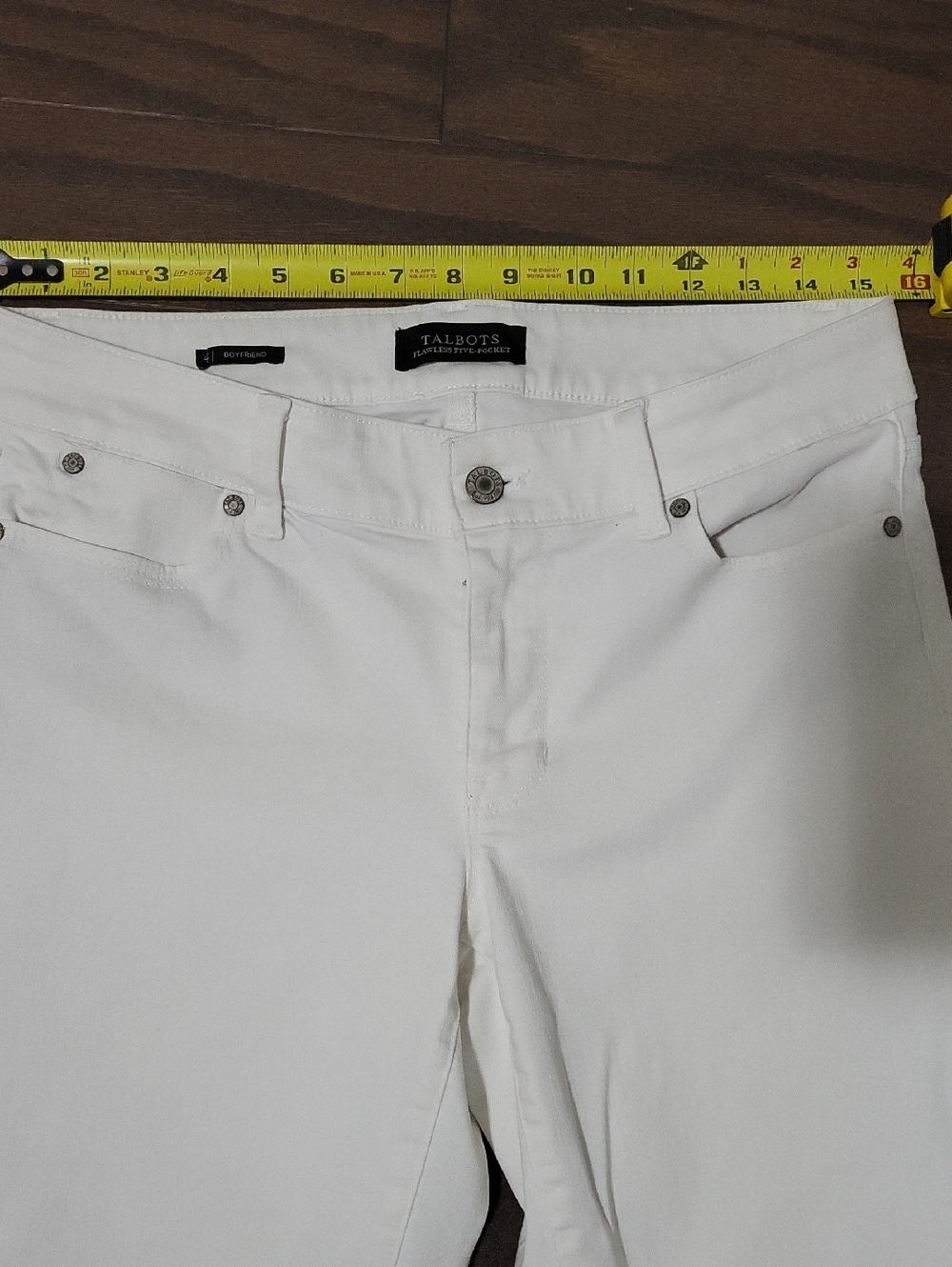 Talbots White Flawless 5 Pocket Boyfriend Jeans - Picture 6 of 9